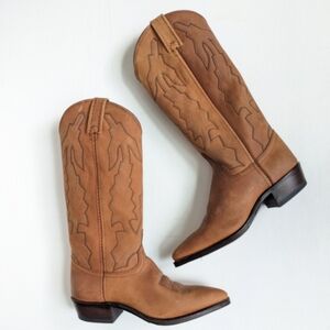 Vintage Dan Post Marlboro Gear Leather Cowboy Western Boots Women's 6M